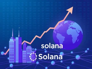 Graph showing Solana adoption growth and institutional investment inflow into the blockchain network