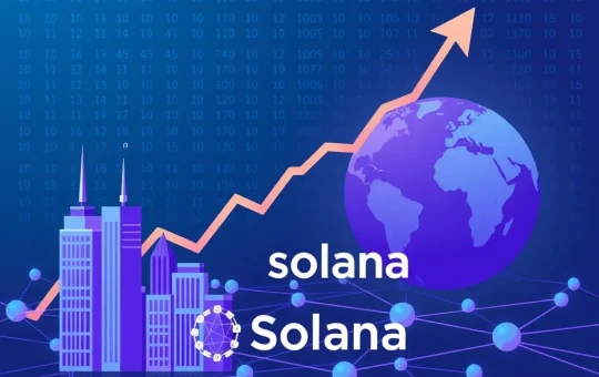 Graph showing Solana adoption growth and institutional investment inflow into the blockchain network