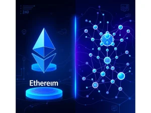 Solana and Ethereum blockchain evolution debate showing contrasting network philosophies for 2025 crypto landscape