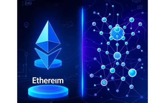 Solana and Ethereum blockchain evolution debate showing contrasting network philosophies for 2025 crypto landscape