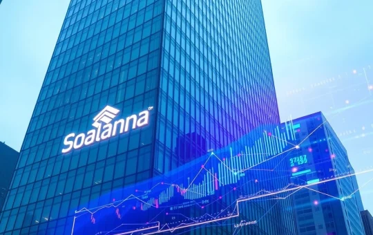 Solana blockchain network merging with Wall Street capital through the Ondo Finance partnership for tokenized assets.