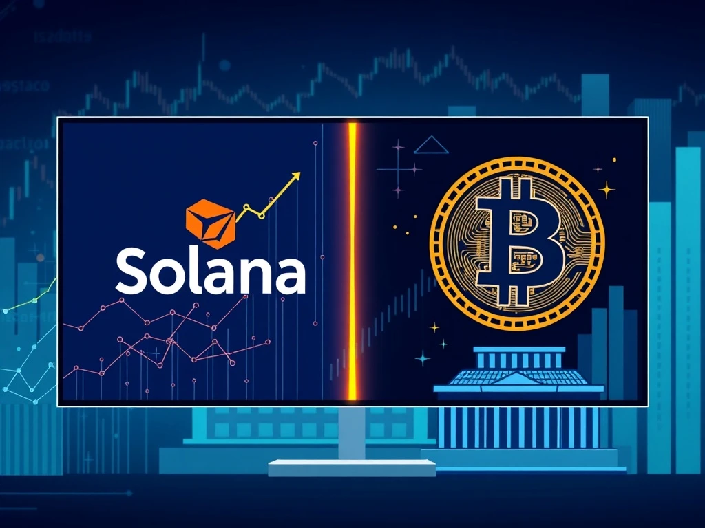 Analysis of Solana potentially outperforming Bitcoin due to institutional adoption and blockchain utility
