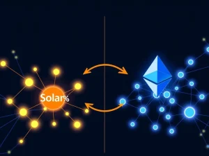 Visual comparison of Solana and Ethereum staking ratios showing economic strength differences