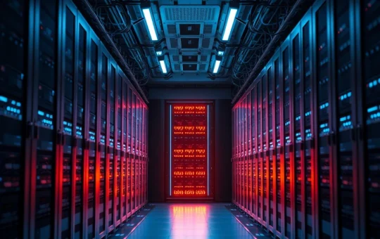 Solana validator crisis shows network centralization with inactive server racks representing validator decline