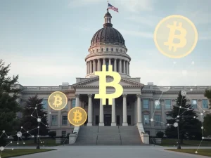 South Dakota State Capitol with Bitcoin legislation representing cryptocurrency adoption in state government