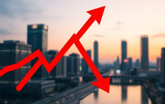 Steep decline in South Korean crypto exchange trading volume shown on a financial data chart.