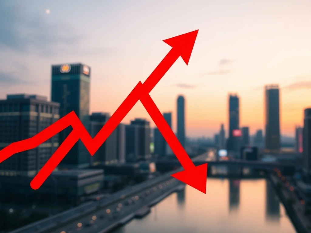 Steep decline in South Korean crypto exchange trading volume shown on a financial data chart.