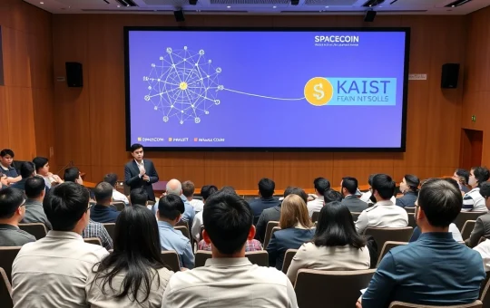 Spacecoin and KAIST collaborate on decentralized satellite internet technology at a technical seminar.