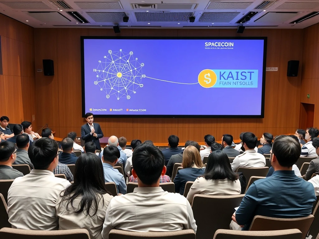 Spacecoin and KAIST collaborate on decentralized satellite internet technology at a technical seminar.