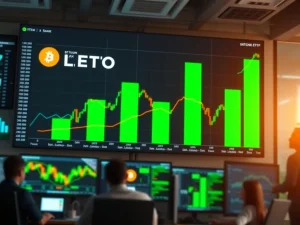 Spot Bitcoin ETF weekly inflows surge to $1.42 billion as institutional investors return to cryptocurrency markets.