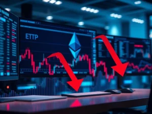 Spot ETH ETF experiencing significant outflows with BlackRock and Grayscale funds leading withdrawals