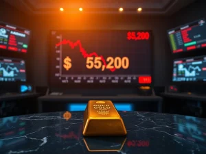 Analysis of the spot gold price plummeting 5.45% to $5,200 and its market impact.