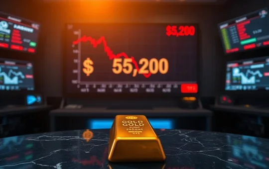 Analysis of the spot gold price plummeting 5.45% to $5,200 and its market impact.