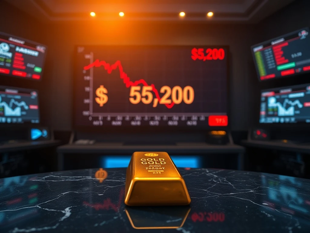 Analysis of the spot gold price plummeting 5.45% to $5,200 and its market impact.