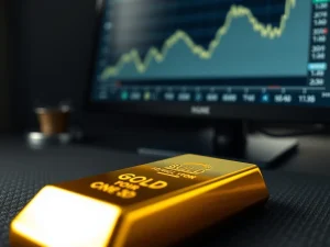 Gold bullion bar representing the spot gold price reaching a new all-time high above $5,100 per ounce.