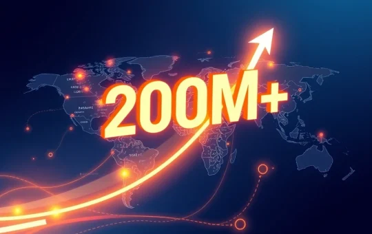 Global map visualization of 200 million stablecoin addresses representing widespread cryptocurrency adoption.