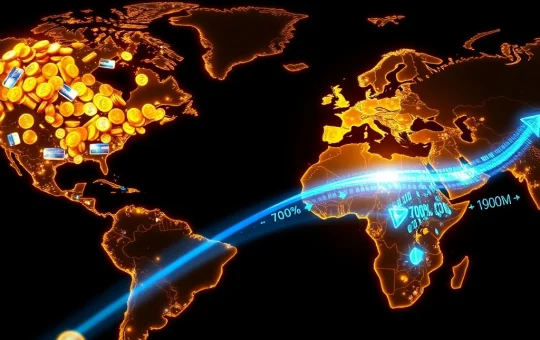 Illustration comparing the massive scale of global traditional payments to the growing but smaller stream of stablecoin transaction volume.