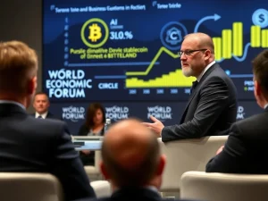 Circle CEO Jeremy Allaire addresses stablecoin yields and bank run concerns at World Economic Forum panel