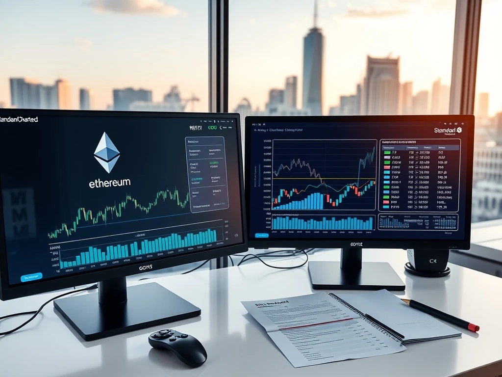 Standard Chartered's 2025 Ethereum price prediction analysis showing institutional crypto adoption