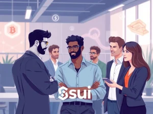 Founders collaborating at the Sui Hydropower Fellowship for blockchain innovation in RWA and AI.