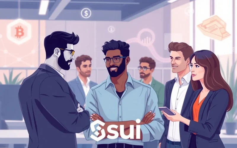 Founders collaborating at the Sui Hydropower Fellowship for blockchain innovation in RWA and AI.