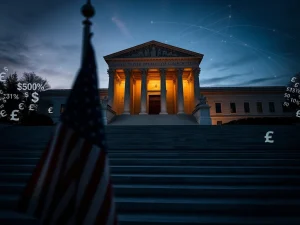 U.S. Supreme Court building during postponed Trump tariff policy ruling decision