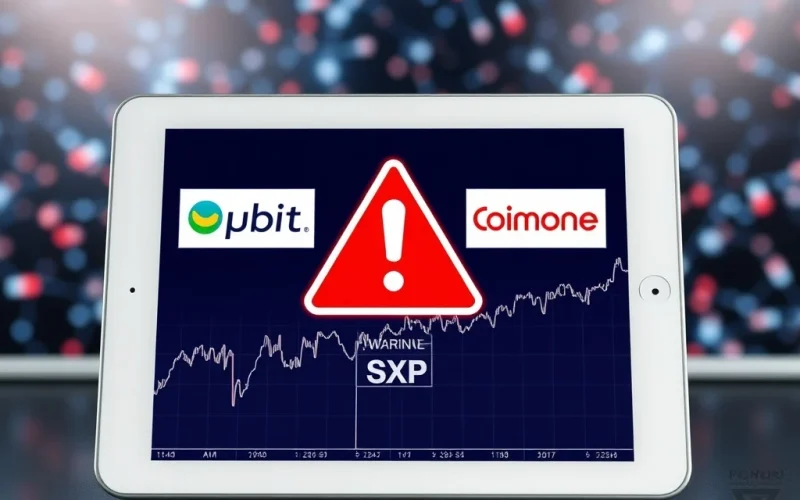 South Korean crypto exchanges Upbit, Bithumb, and Coinone issue investment warning for SXP Solar token.