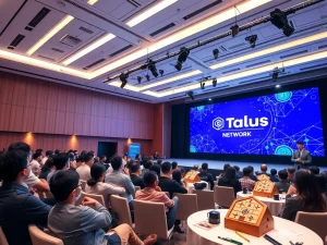 Talus Network hosts its 2026 AI blockchain roadmap event at DreamPlus Gangnam in Seoul.