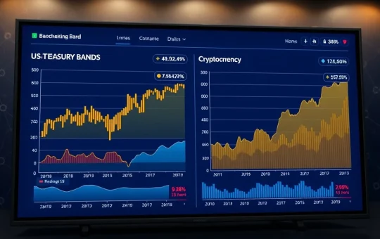 Tether's 2025 financial strategy showing record US Treasury holdings alongside profit changes in cryptocurrency market