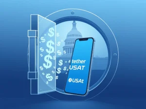 Tether's new USAt stablecoin launch under the GENIUS Act for regulated digital dollars.