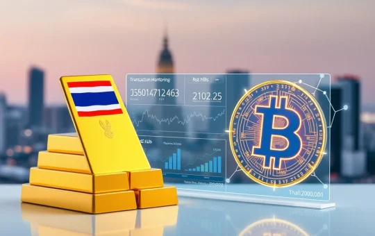 Thailand's integrated financial oversight system monitoring gold and cryptocurrency transactions to combat gray money.