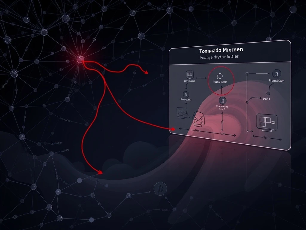 Forensic diagram tracing Tornado Cash laundering path from a $282M wallet compromise.