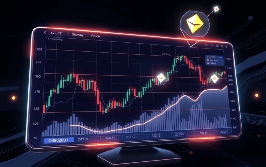 Illustration of trading bots executing orders on a crypto chart during sideways market conditions in 2025.