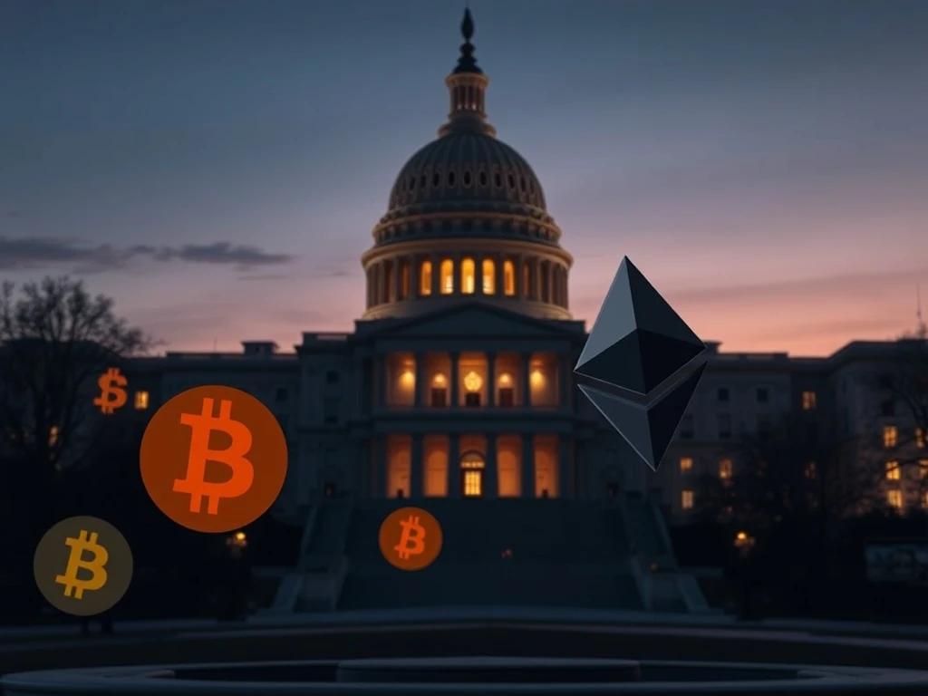 US Capitol building representing the urgent legislative debate over the crypto market structure bill and CLARITY Act.