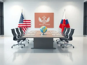 Symbolic representation of Trump Putin Peace Board diplomatic negotiations for conflict resolution