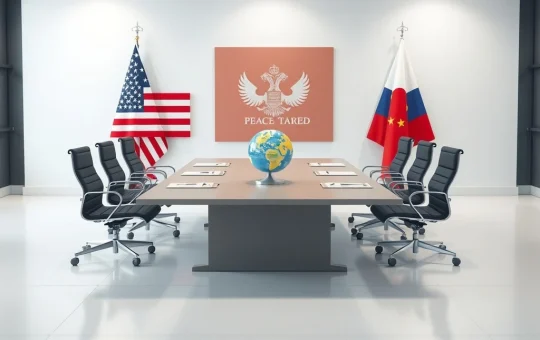 Symbolic representation of Trump Putin Peace Board diplomatic negotiations for conflict resolution