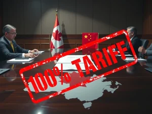 Trump threatens 100% tariff on Canadian products over potential China trade deal, escalating trade tensions.