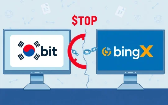 Upbit suspends BingX transactions due to regulatory compliance requirements for cryptocurrency exchanges.