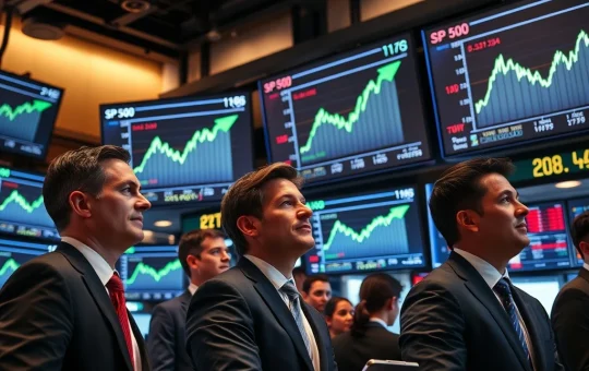 US stocks close higher as trading floor monitors show S&P 500, Nasdaq, and Dow Jones gains