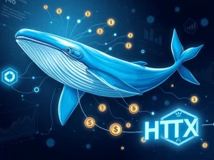 Massive USDT whale transfer from Aave to HTX exchange visualized through blockchain data flow