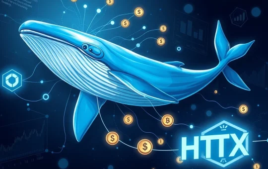 Massive USDT whale transfer from Aave to HTX exchange visualized through blockchain data flow