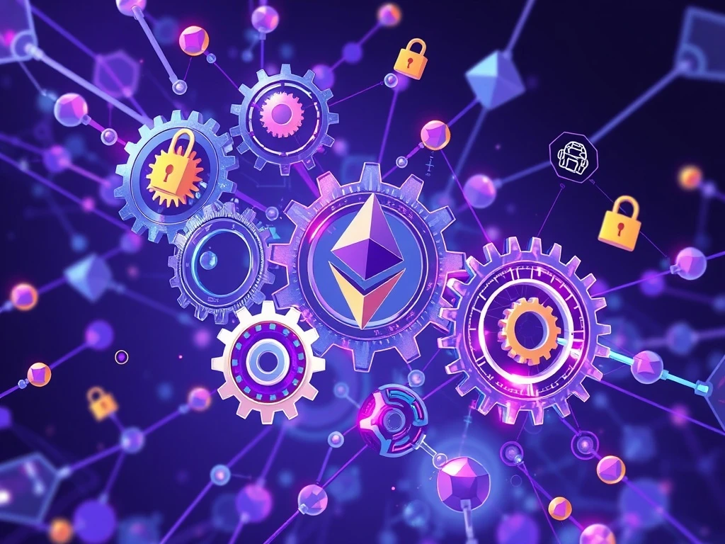 Conceptual illustration of Vitalik Buterin's proposed DAO governance overhaul fixing a decentralized network.