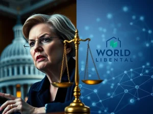 Senator Elizabeth Warren challenges World Liberty Financial bank charter over Trump conflicts.