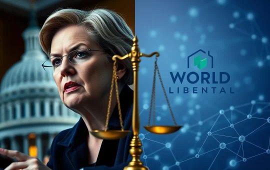 Senator Elizabeth Warren challenges World Liberty Financial bank charter over Trump conflicts.