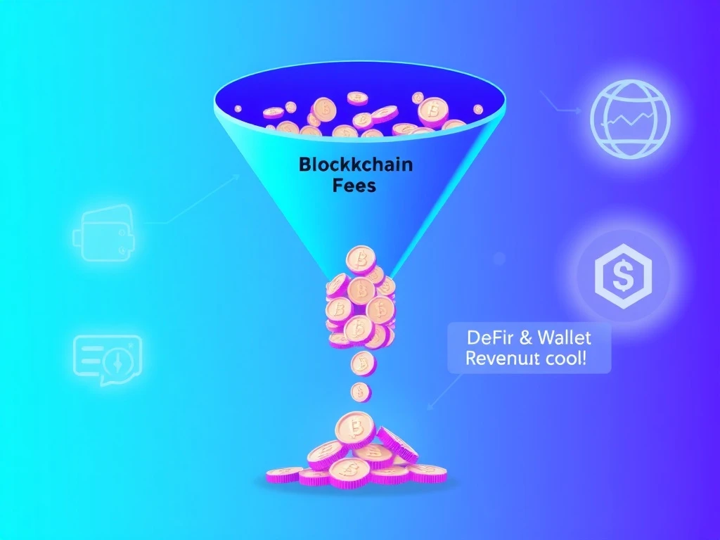 Infographic illustrating the dramatic shift of Web3 revenue from base blockchains to DeFi protocols and wallets.