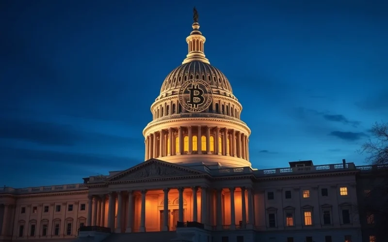 White House adviser warns Congress about urgent cryptocurrency legislation deadline with Capitol building background