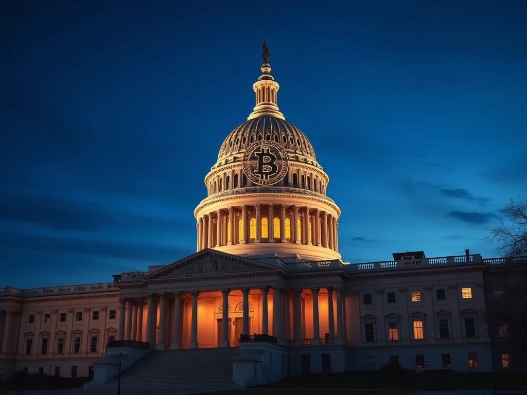 White House adviser warns Congress about urgent cryptocurrency legislation deadline with Capitol building background