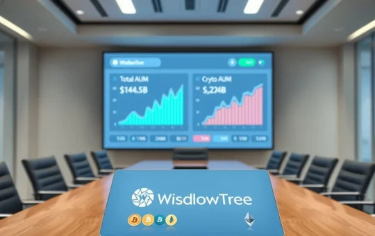 WisdomTree's 2025 crypto assets under management dashboard showing $2.24 billion in digital asset holdings.
