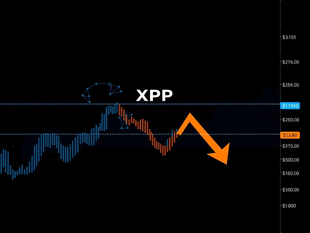 XRP price analysis chart showing key resistance at $2.15 and support at $1.80 for cryptocurrency traders.