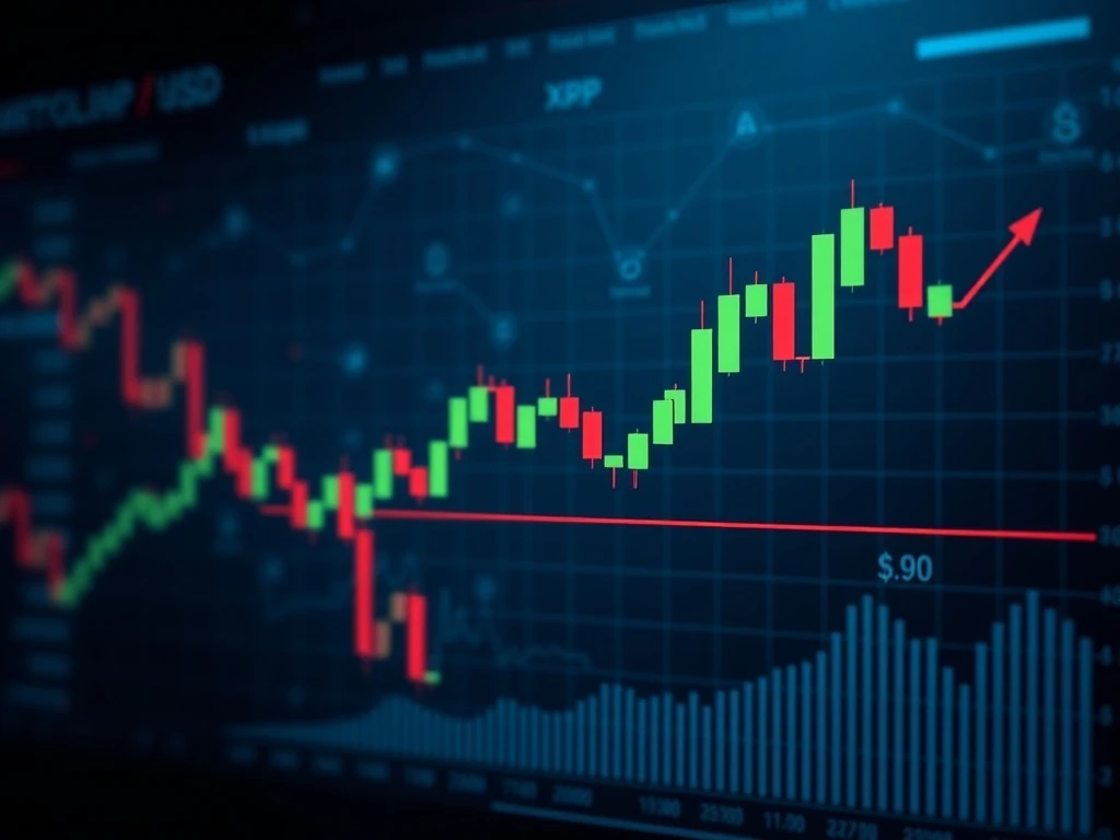 Analysis of XRP cryptocurrency price testing the crucial $1.90 support level on a trading chart.